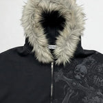 Fur Trim Zip-Up Hoodie